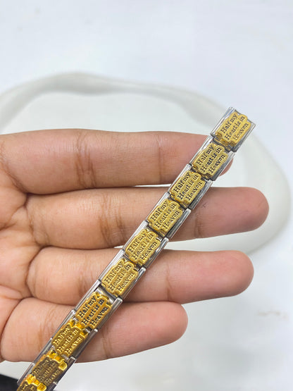 IC 16 Half my heart is in heaven italian charm bracelet - stainless steel ( 1 pc ) Anti tarnish