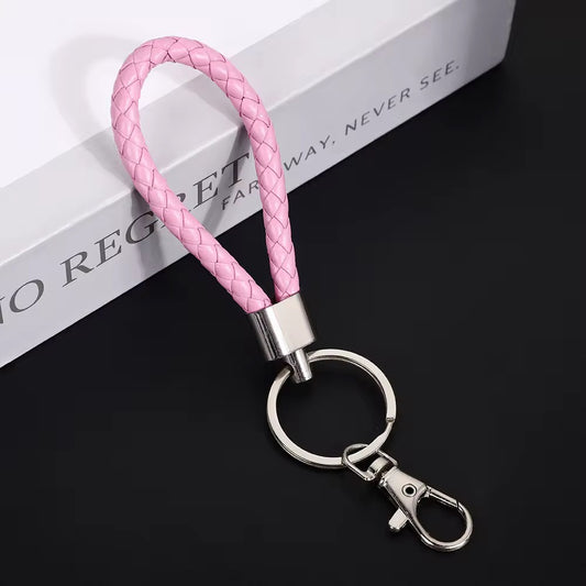 BBB 183 (a) Baby Pink Clipper Keychain Vintage Leather - buckle keychain tag with Clasp ( 1 pc )