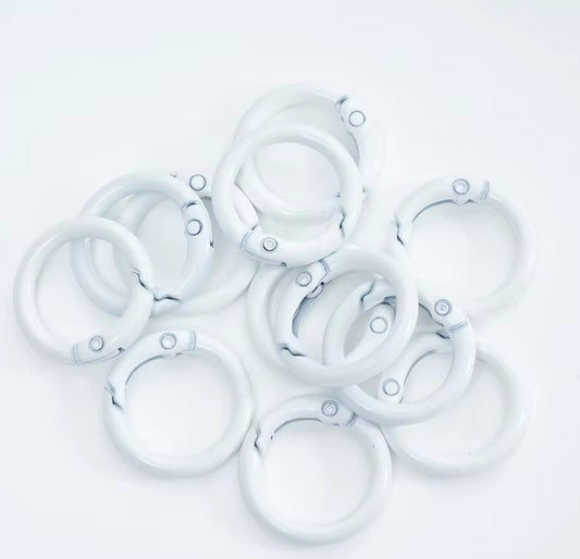 BBB 231 (b) White O Ring Keychain Clasp ( 1 pc ) Spring Clasp Key Ring ( 25 mm ) High Quality Alloy