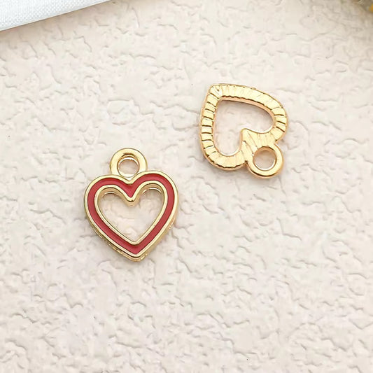 BBB 312 (d) Red Heart enamel charm ( 1 pc ) High quality shine ( 14:15 mm )
