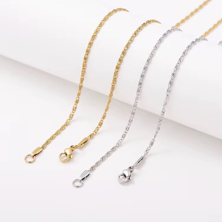 RC 56 Link Ready made chain 18k Gold PVD plated 316 Stainless steel ( 1 pc ) Anti tarnish ( 2 mm )