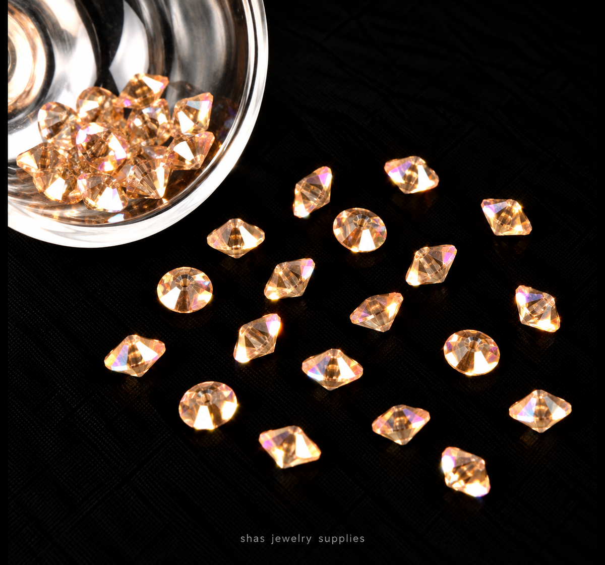 GB81 Saucer Satellite Crystal Beads Holographic Edge ( 1 pc ) 5A Quality