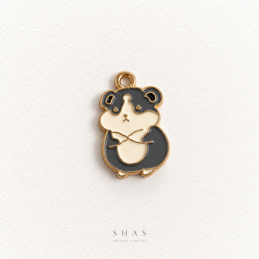 EC09R Cute Hamster Enamel Charm ( 1 pc ) High Quality Shine