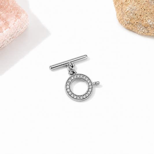 ESP12 Round OT Toggle Clasp ( 1 pc ) Platinum