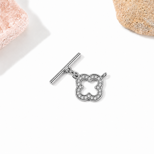 ESP11 Clover OT Toggle Clasp ( 1 pc ) Platinum