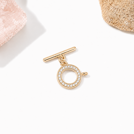 E14B12 Round OT Toggle Clasp ( 1 pc ) 14k