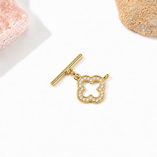 E14B11 Clover OT Toggle Clasp ( 1 pc ) 14k
