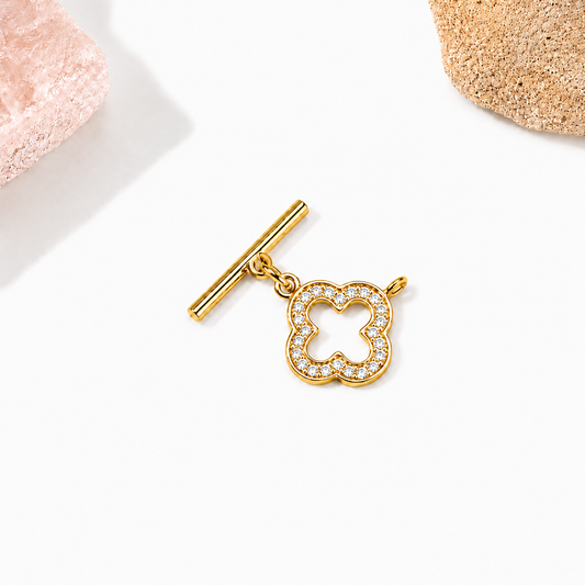 E18B11 Clover OT Toggle Clasp ( 1 pc ) 18k