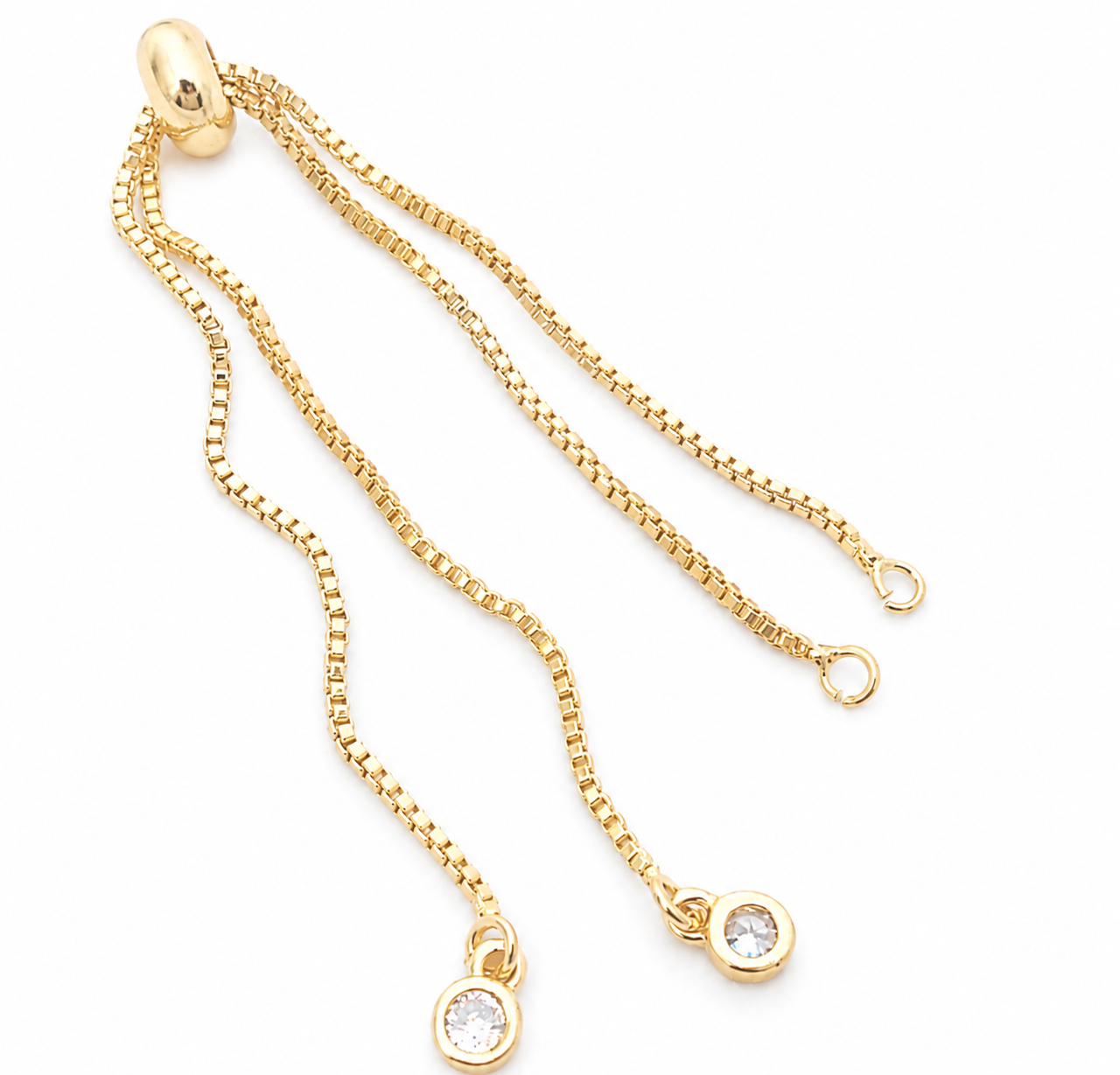 E14B08 Box Chain Adjustable Bracelet Buckle ( 1 pc ) 14k