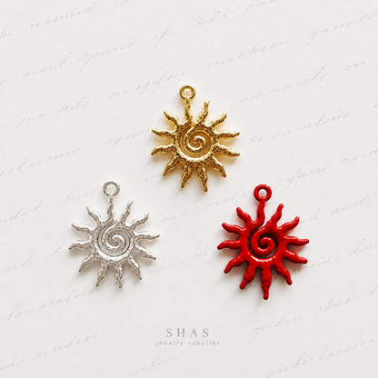 AC02 Spiral Sun Alloy Charm ( 1 pc )