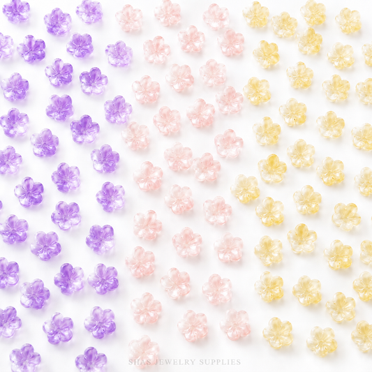 GB59 Plum Blossom Glass Beads ( 1 pc ) Lampwork Bead