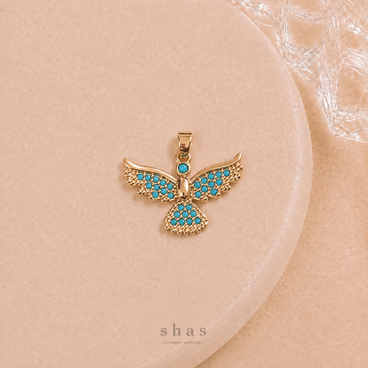 GPC21C Angel Zircon Pendant Charm ( 1 PC ) Premium Plated