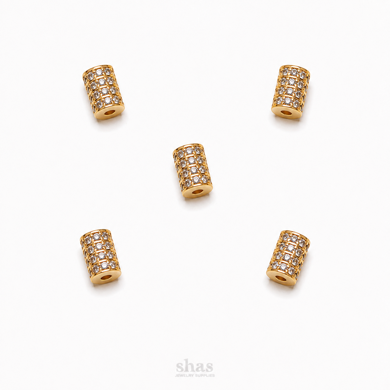 ZSP01W Cylindrical CZ Spacer Bead ( 1 pc )