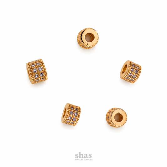 ZSP02G Double Row CZ Spacer Bead ( 1 pc )