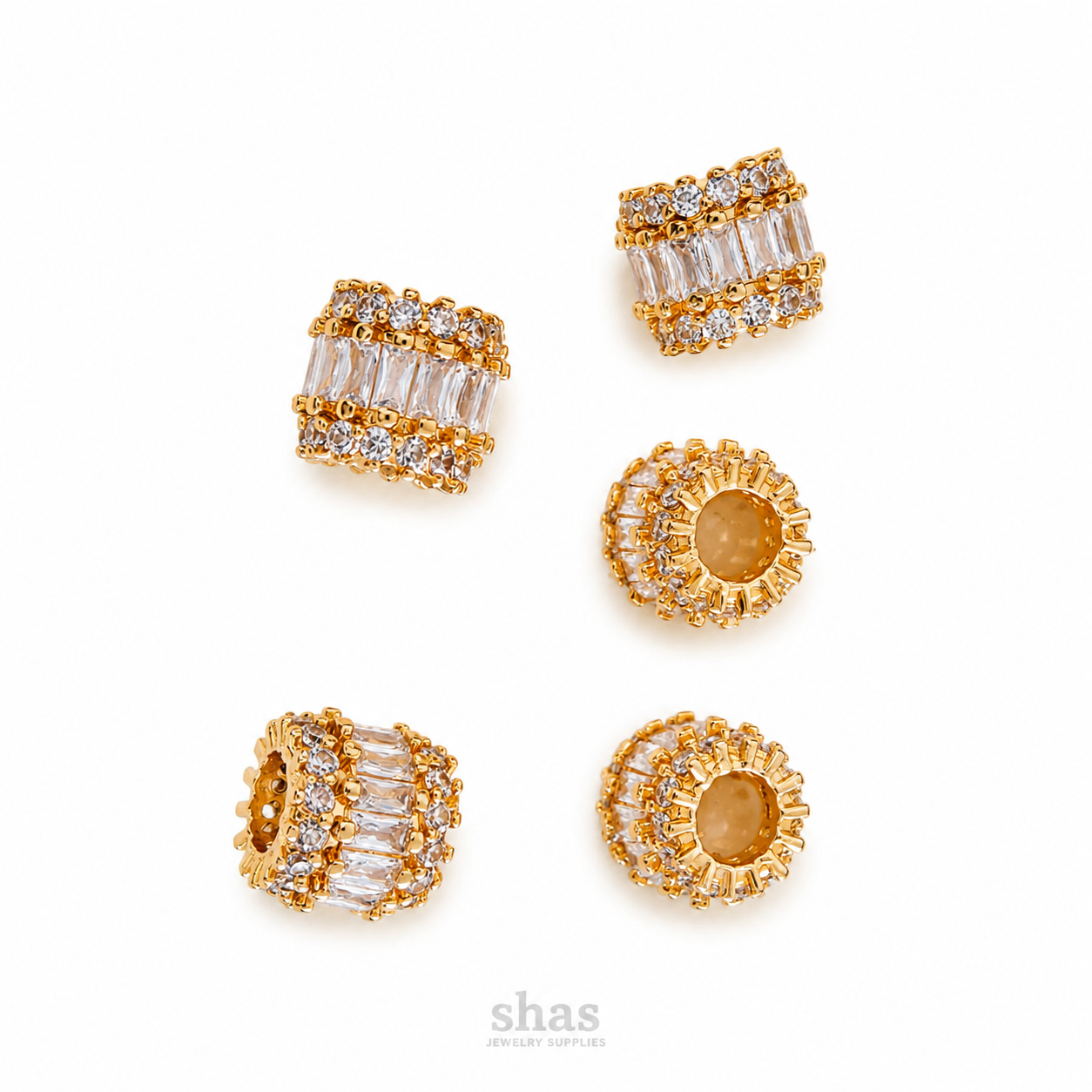 ZSP02M Crown CZ Spacer Bead ( 1 pc )