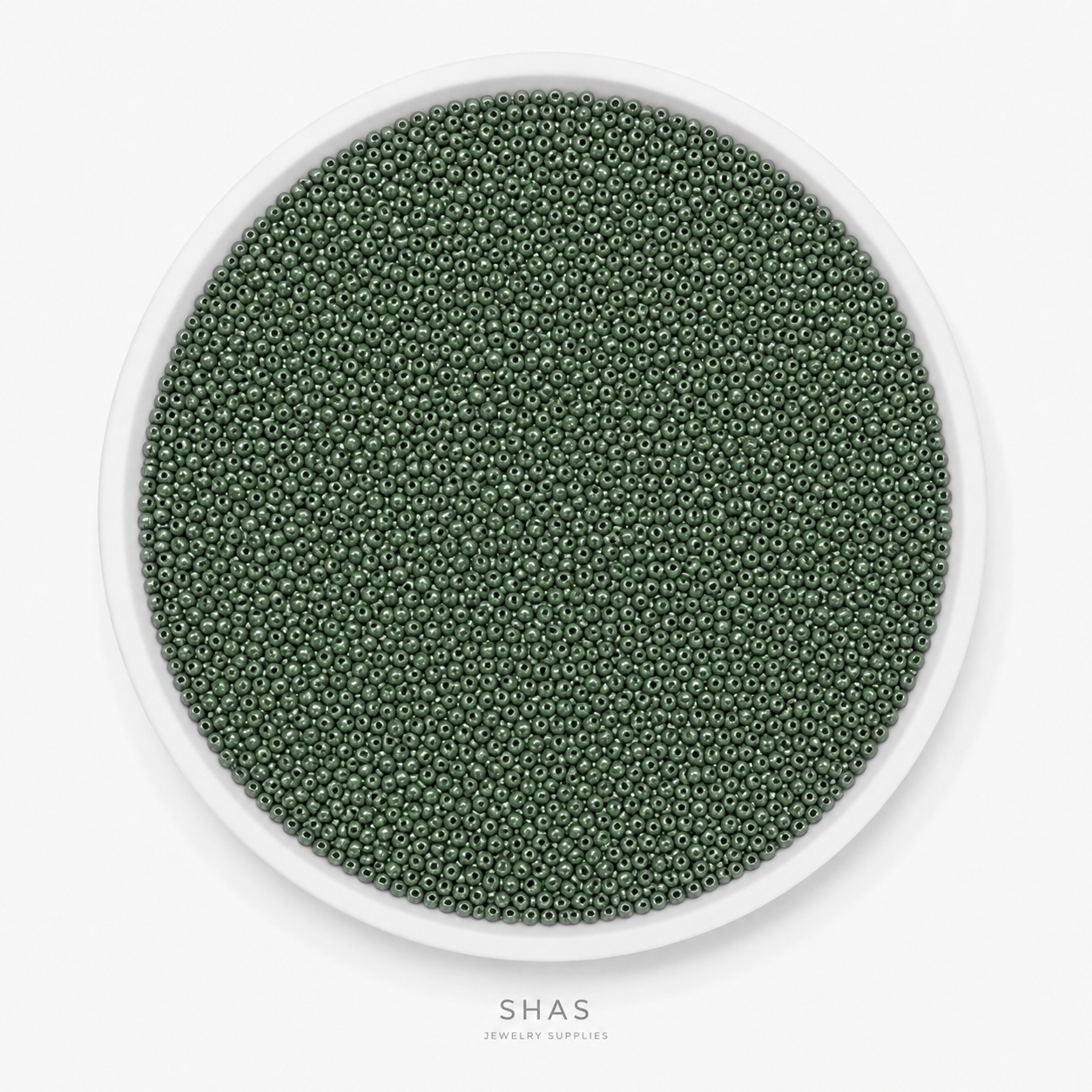 SB02W Olive Green Glass Seed Bead ( 1 Pack - 5g ) Premium Quality