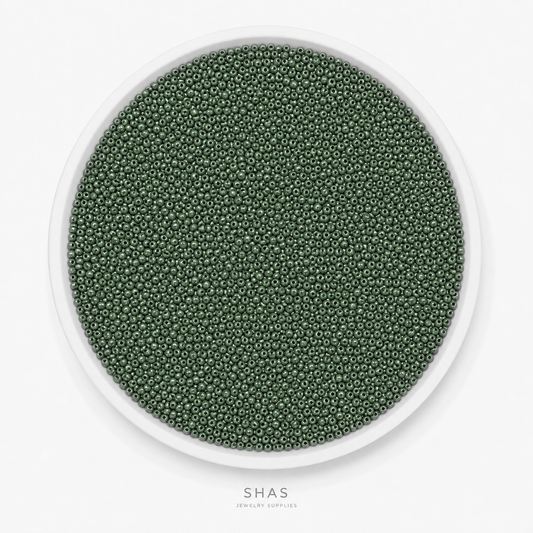 SB02W Olive Green Glass Seed Bead ( 1 Pack - 5g ) Premium Quality