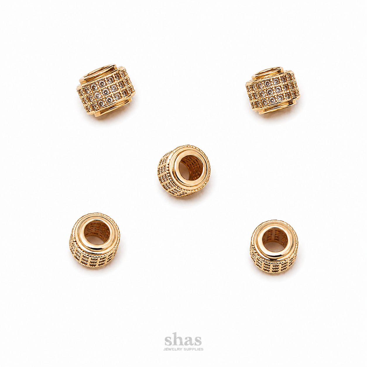 ZSP02A Large hole CZ Spacer Bead ( 1 pc )