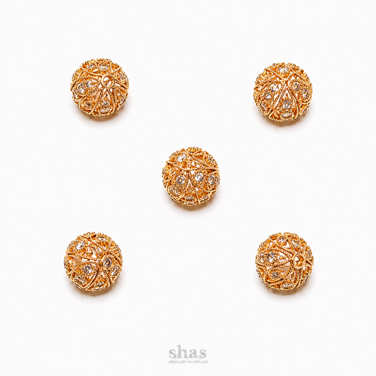 ZSP02B Pitted Hollow Ball CZ Spacer Bead ( 1 pc )