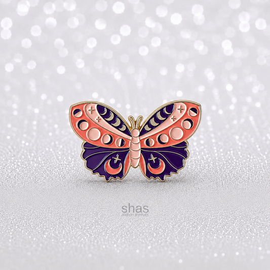 EP18 Butterfly Enamel Pin Badge ( 1 pc ) Imported Premium Quality