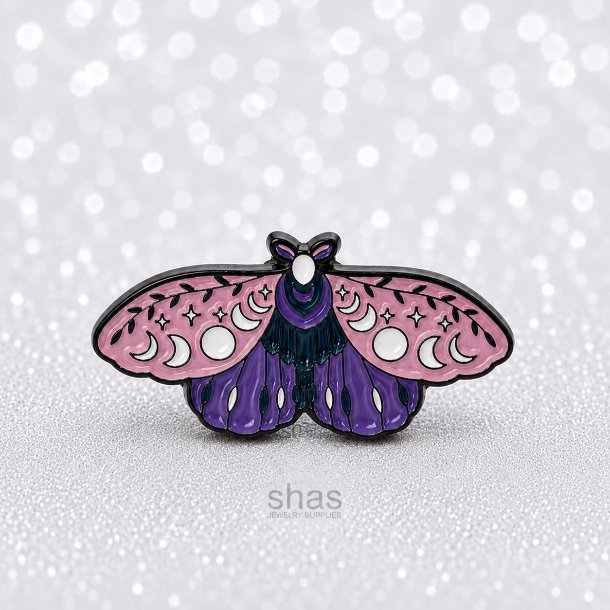 EP11 Pink and Purple Moth Enamel Pin Badge ( 1 pc ) Imported Premium Quality