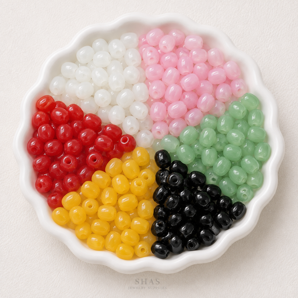 GB13 Oval Jelly Bean Glass Bead ( 1 pc ) Lampwork Bead