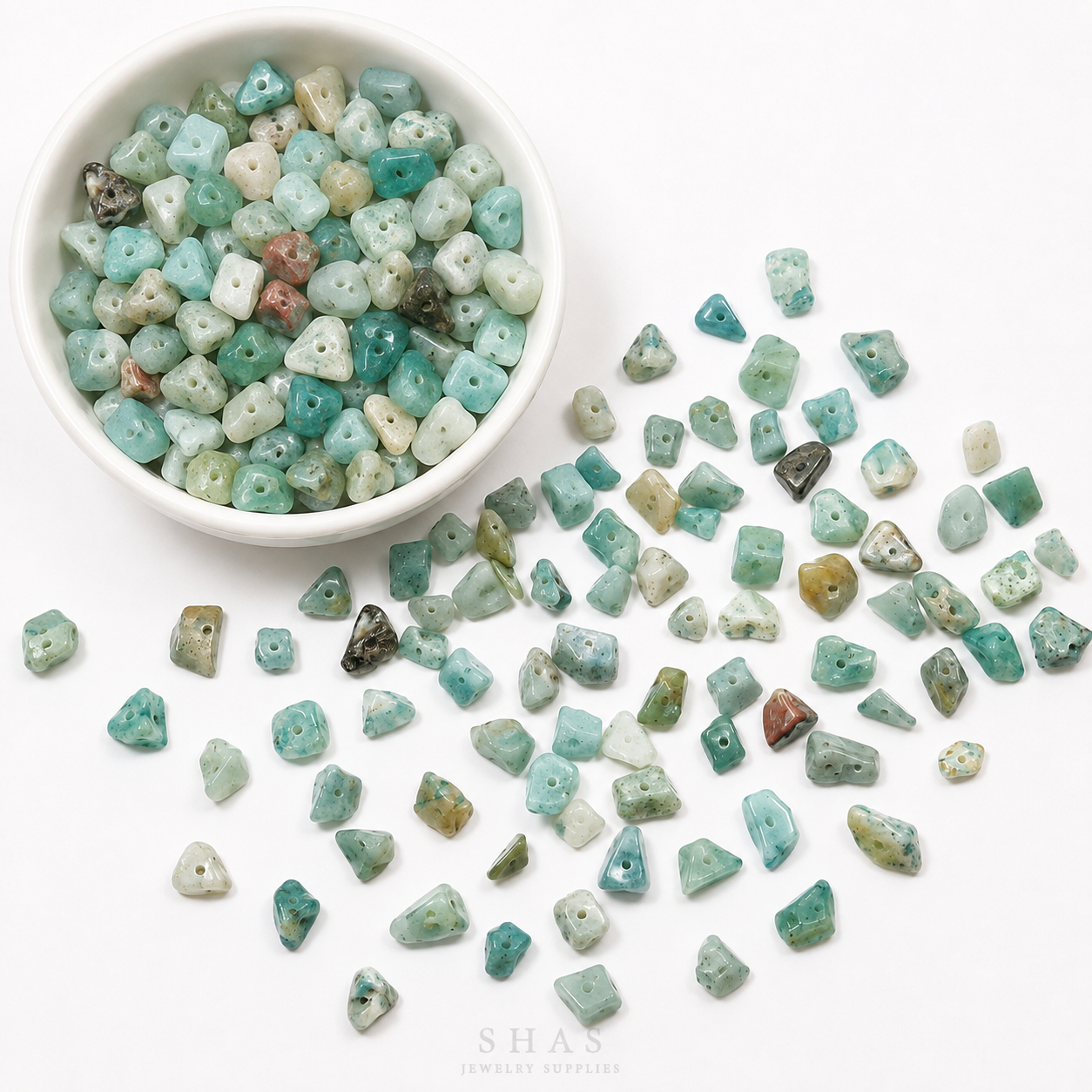GM01A Apatite Natural Crystal Gravel Gemstone Bead ( 1 pc ) 5A Quality