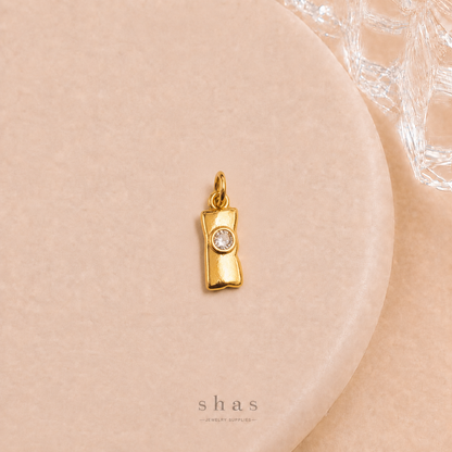 GPC20R Tiny Zircon Pendant Charm ( 1 PC ) Premium Plated