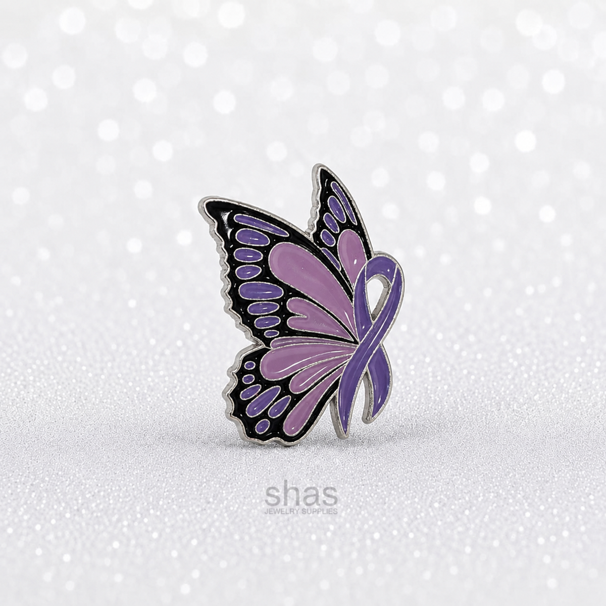 EP04 Purple Butterfly Enamel Pin Badge ( 1 pc ) Imported Premium Quality