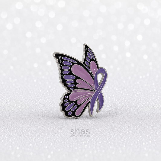 EP04 Purple Butterfly Enamel Pin Badge ( 1 pc ) Imported Premium Quality