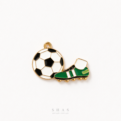 EC01W Football Boots Enamel Charm ( 1 pc ) High Quality Shine
