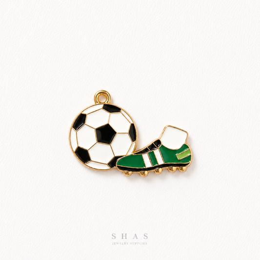 EC01W Football Boots Enamel Charm ( 1 pc ) High Quality Shine