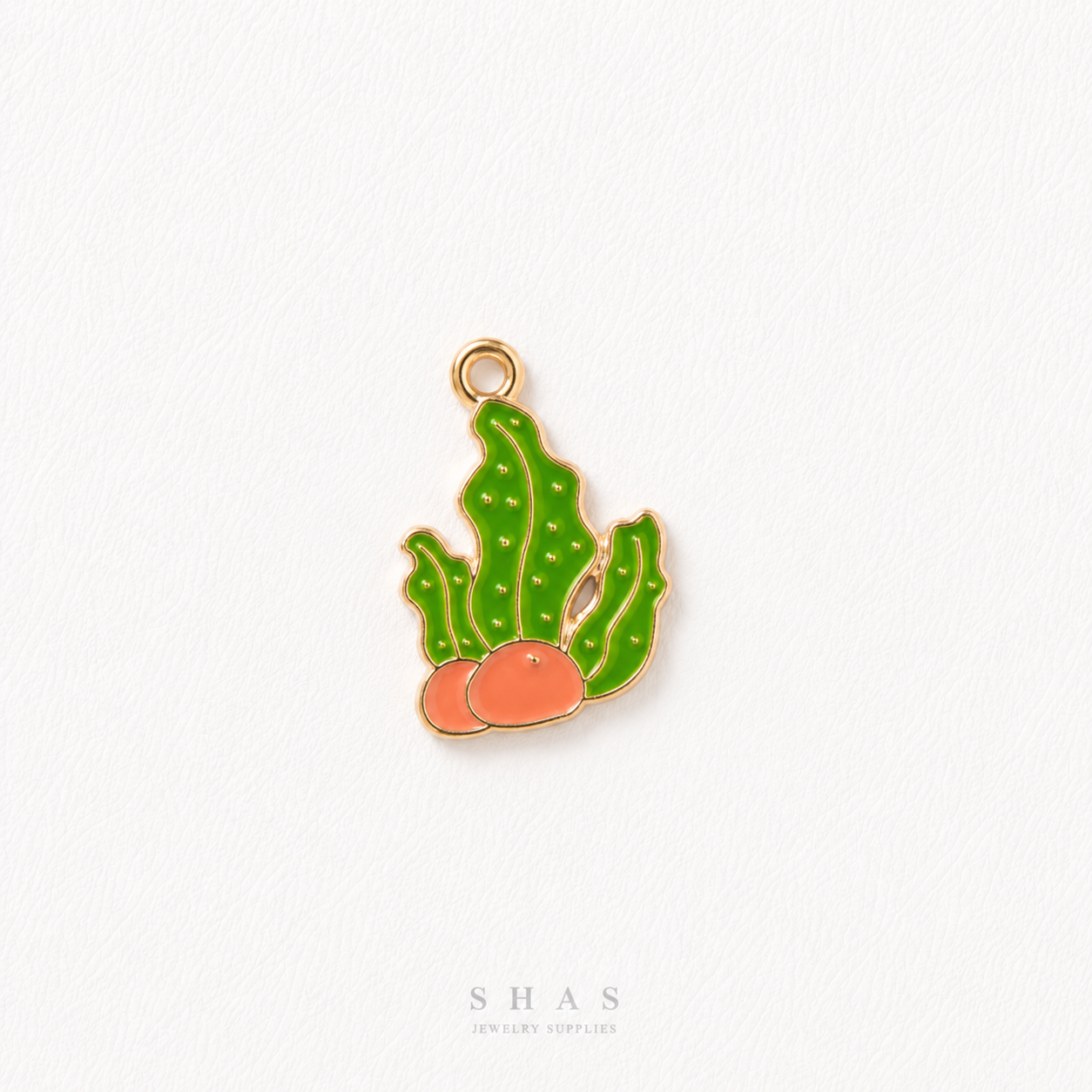 EC01P Green Sea Weed Enamel Charm ( 1 pc ) High Quality Shine