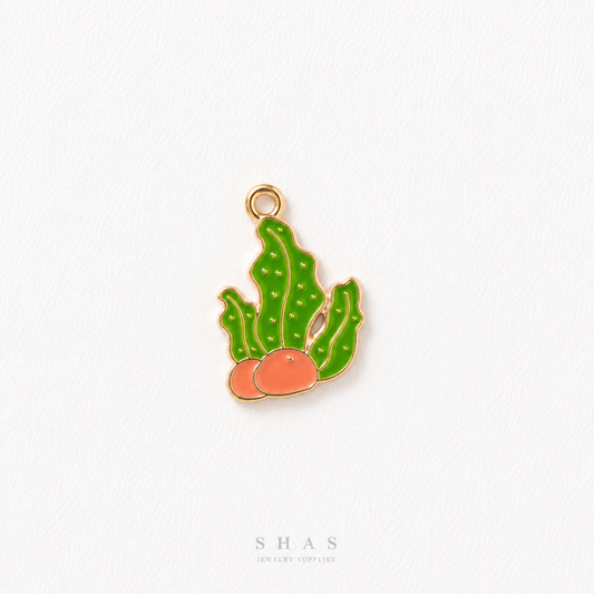 EC01P Green Sea Weed Enamel Charm ( 1 pc ) High Quality Shine