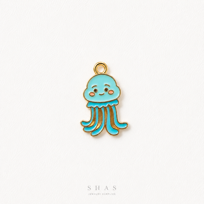 EC01S Sea Jelly Fish Enamel Charm ( 1 pc ) High Quality Shine