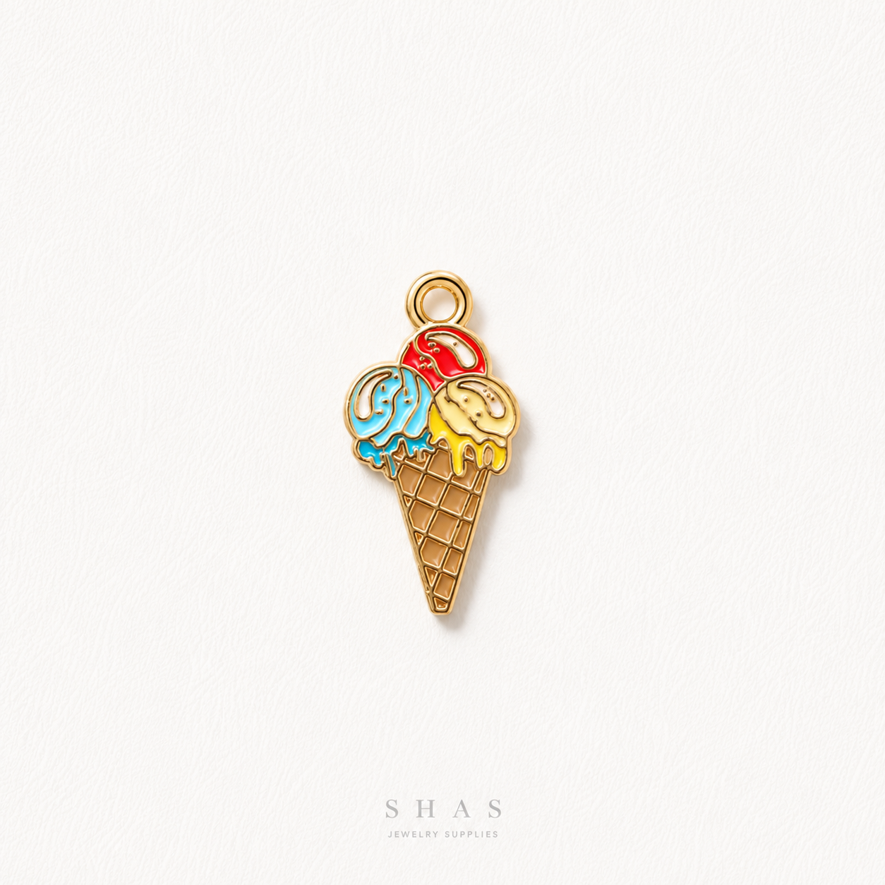 EC02C Ice Cream Enamel Charm ( 1 pc ) High Quality Shine
