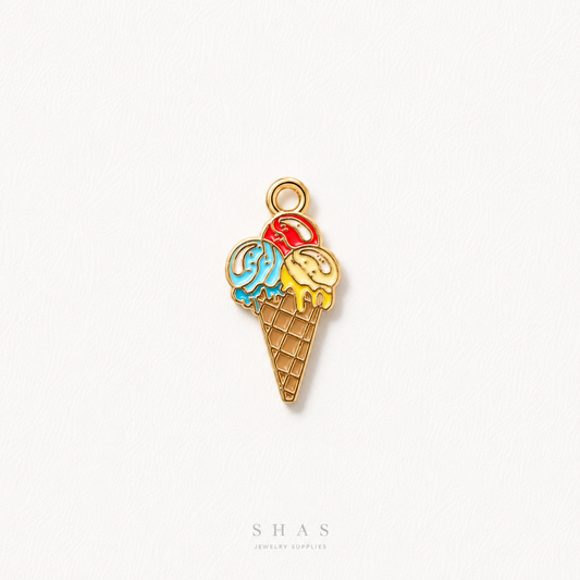 EC02C Ice Cream Enamel Charm ( 1 pc ) High Quality Shine