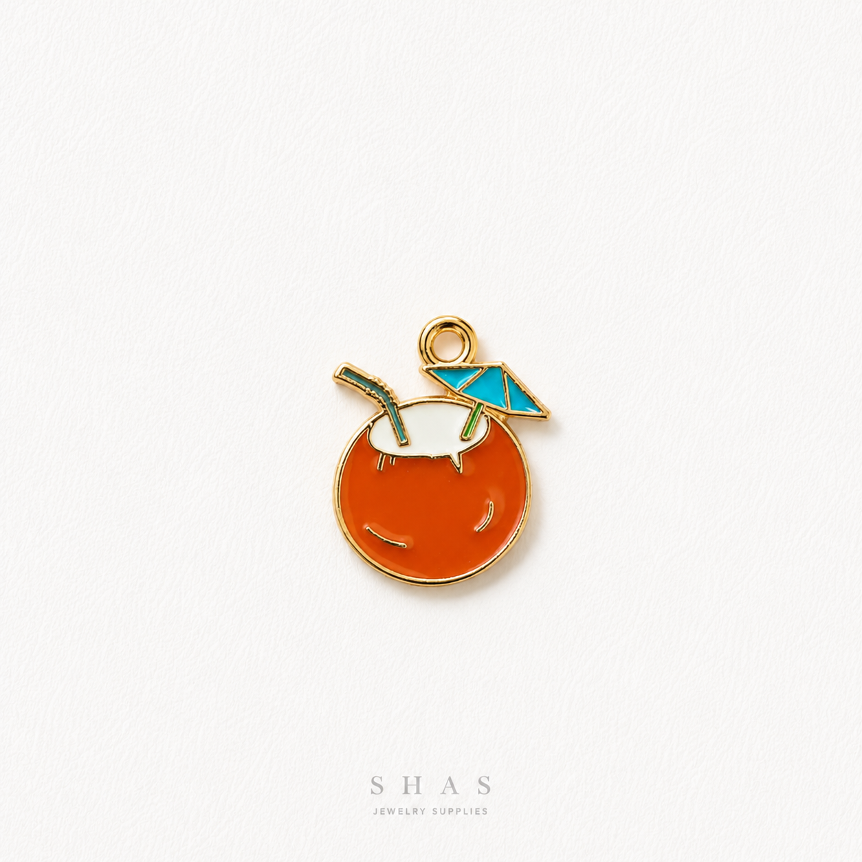 EC01M Sea Coconut  Enamel Charm ( 1 pc ) High Quality Shine