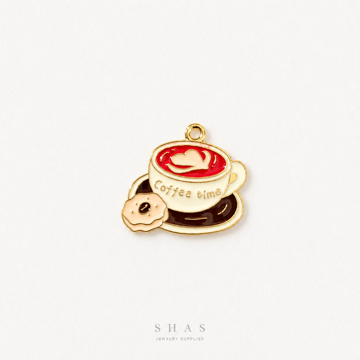 EC01J Coffee Time Enamel Charm ( 1 pc ) High Quality Shine