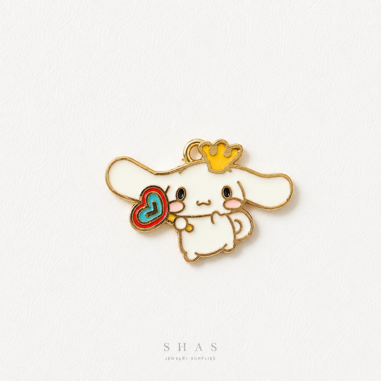 EC01G Kawaii Dog Enamel Charm ( 1 pc ) High Quality Shine