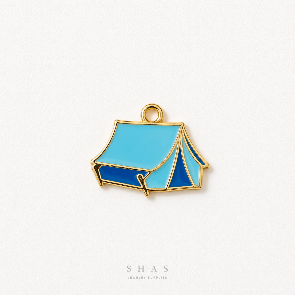 EC01L Blue Tent Enamel Charm ( 1 pc ) High Quality Shine