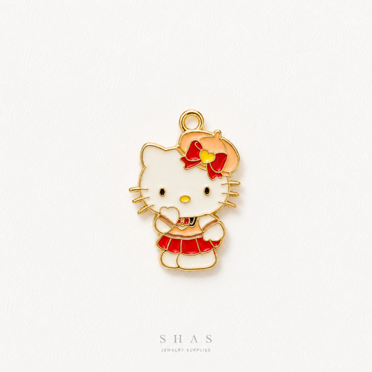 EC01T Hello Kitty Enamel Charm ( 1 pc ) High Quality Shine