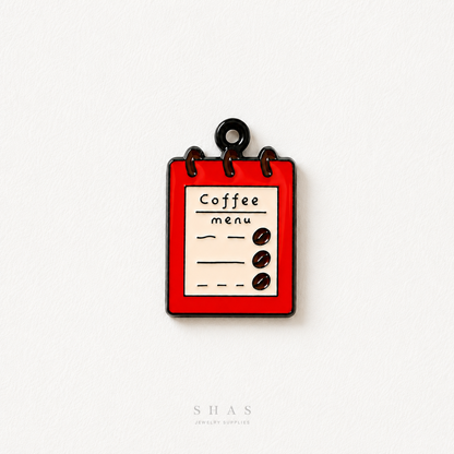 EC01Z Coffee Menu Enamel Charm ( 1 pc ) High Quality Shine