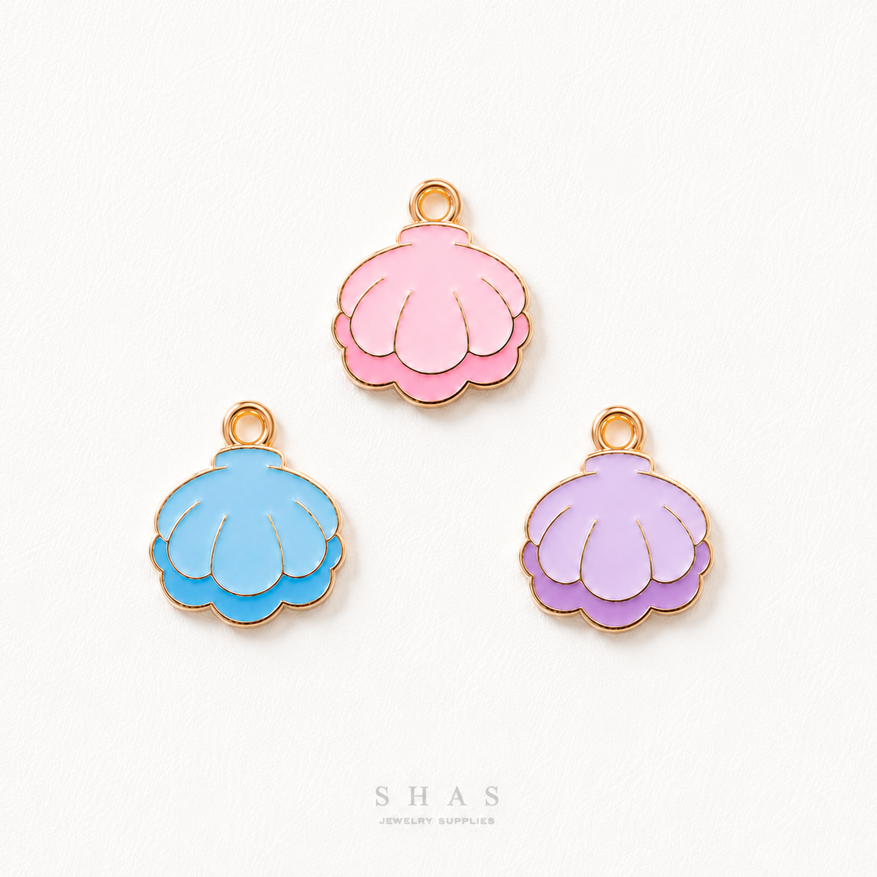 EC01N Sea Shell Enamel Charm ( 1 pc ) High Quality Shine