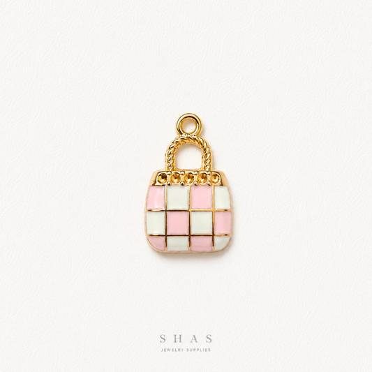 EC01V Beach Picnic Bag Enamel Charm ( 1 pc ) High Quality Shine