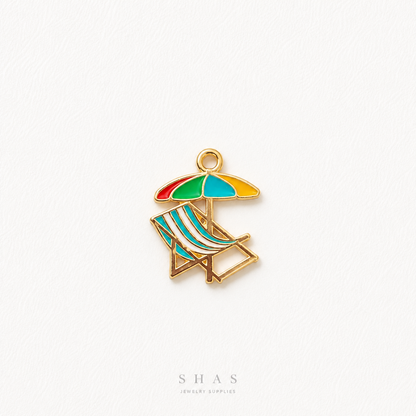 EC02A Beach Chair Enamel Charm ( 1 pc ) High Quality Shine