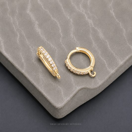 ZS01U Zircon Hoop 18k gold Plated ( 2 pc )