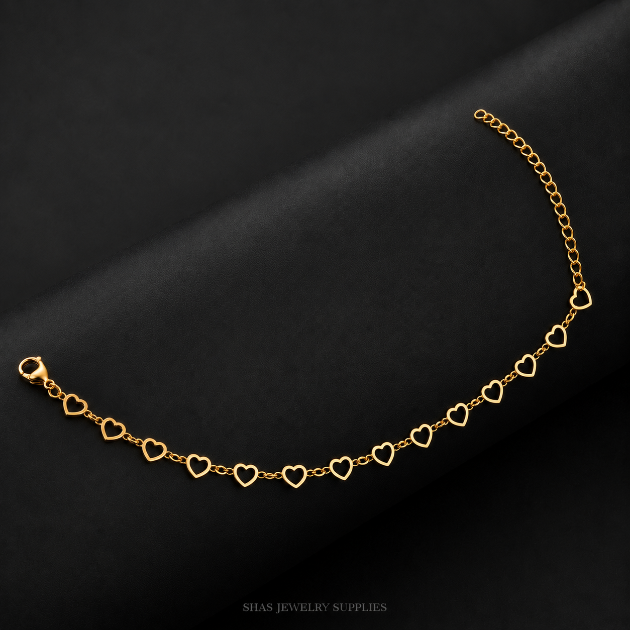 RBS01P Heart Chain Bracelet ( 1 pc ) 18k Gold PVD Plated
