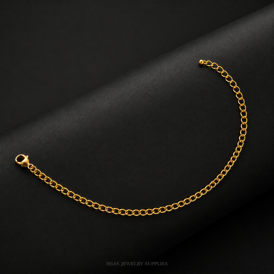 RBS01Q Fiagro Cuban Chain Bracelet ( 1 pc ) 18k Gold PVD Plated