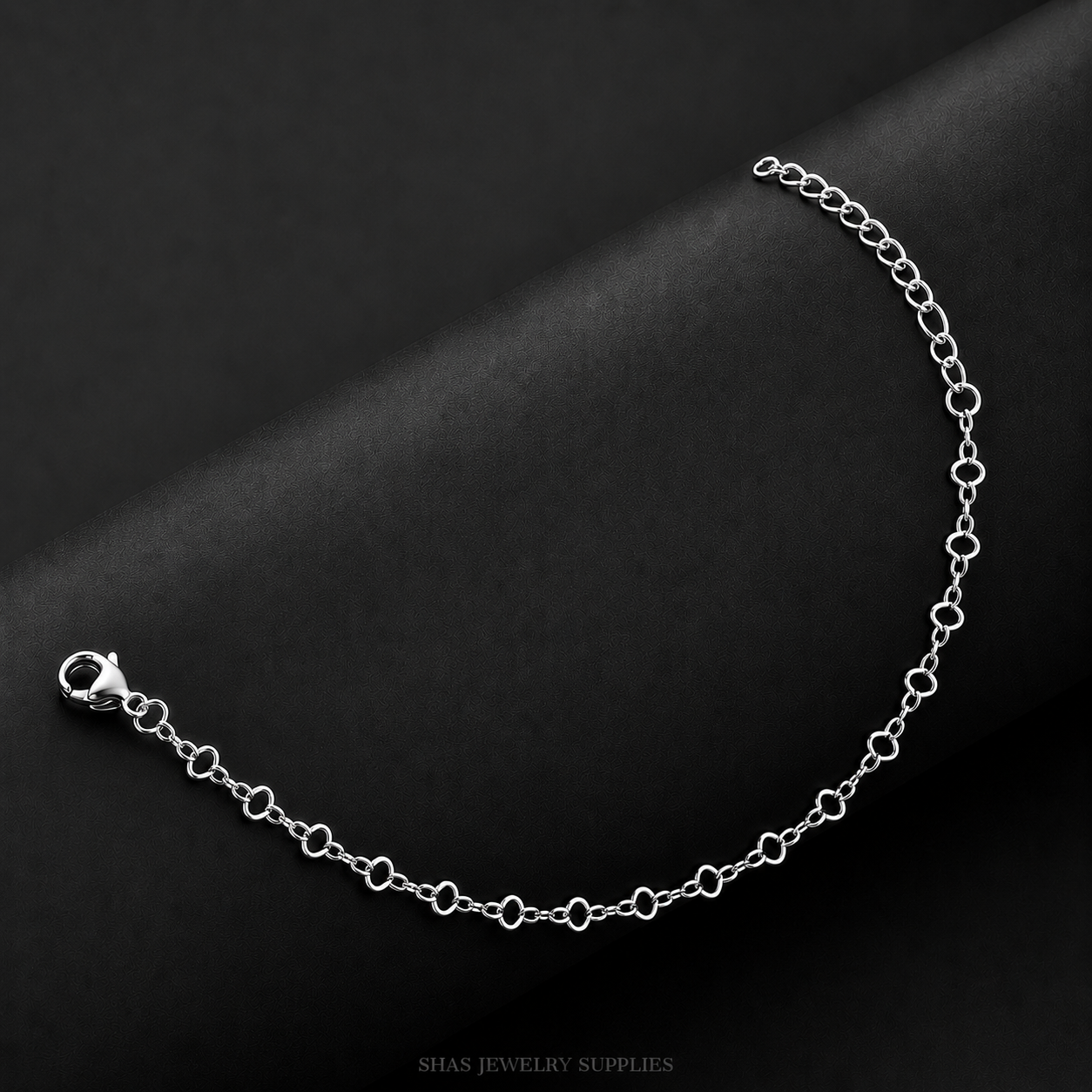 RBS01V Open Link Chain Bracelet ( 1 pc ) Silver PVD Plated